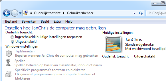 Extra beperkingen kun je instellen met het ouderlijk toezicht.