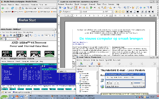 De desktop met OpenSUSE 10.2