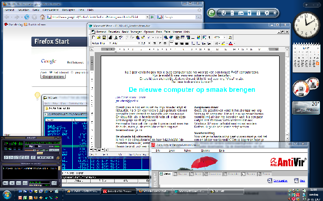 De desktop met Windows XP