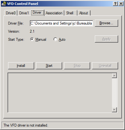Afbeelding 1: Het VFD Controle paneel.