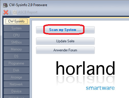 Afbeelding 1: Start CWSysInfo