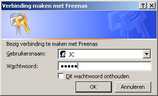 Afbeelding 11: Verbinding maken met je FreeNAS computer.