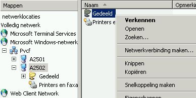 Ken een schijfletter toe aan een map.