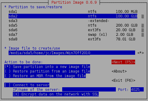 Afbeelding 11: Partition Image, een ouderwets aandoend programma dat zijn werk goed doet