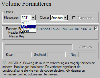 Afbeelding 7: Als bestandssysteem kun je het beste kiezen voor FAT.