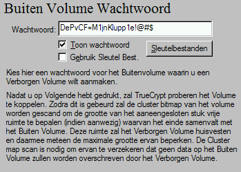 Afbeelding 12: Eerst moet je het bestaande wachtwoord ingeven om toegang te krijgen tot het bestaande volume.