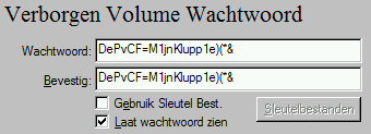 Afbeelding 13: Voor het verborgen volume moet je een ander wachtwoord bedenken dan voor het volume waarin je het aanmaakt.