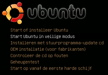 Het opstartmenu.