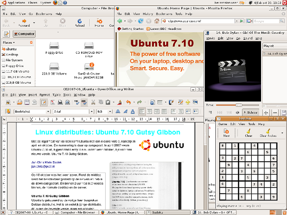 Afbeelding 5: Alle bekende desktopelementen draaien onder Ubuntu!