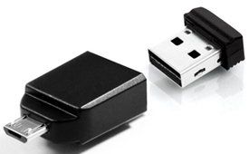 De Store N Go is eigenlijk een standaard USB stick met een los verloopstukje naar micro-USB