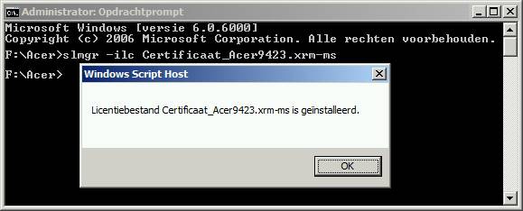 Windows Vista is weer geactiveerd!
