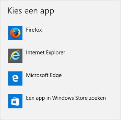 standaard programma kiezen